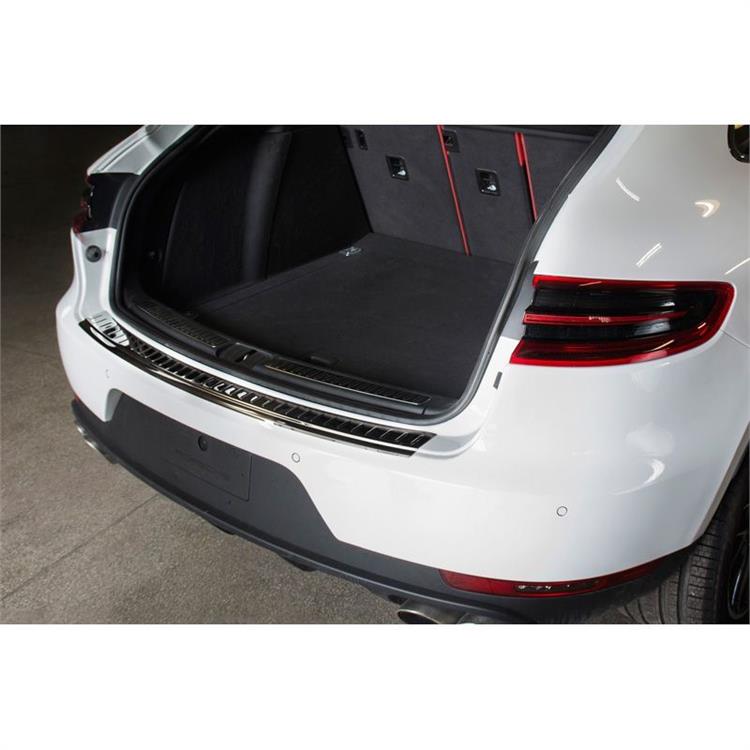 Zwart RVS Achterbumperprotector passend voor Porsche Macan 2013- 'Ribs'