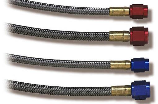 Steel Braided Hose An4 x 1/8"npt 60cm, Red