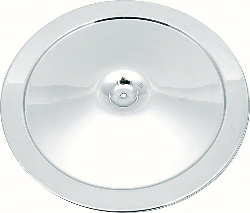 "14"" OPEN ELEMENT CHROME AIR CLEANER LID - WITH ROUND IMPRINT"