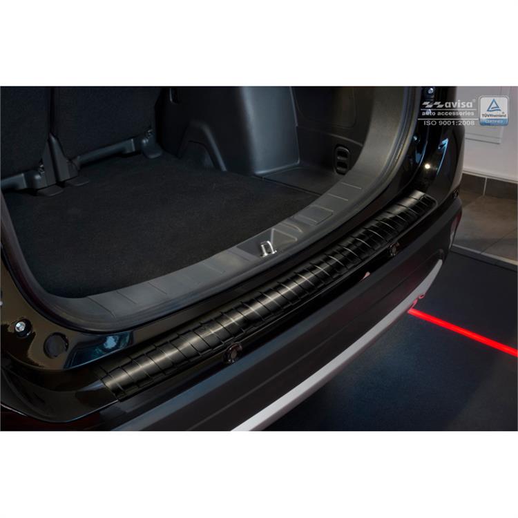 Black Stainless Steel Rear bumper protector suitable for Mitsubishi Outlander III Facelift 2015- 'Ribs'