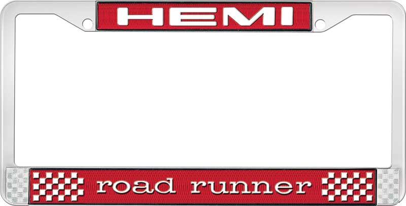 HEMI ROAD RUNNER LICENSE PLATE FRAME - RED