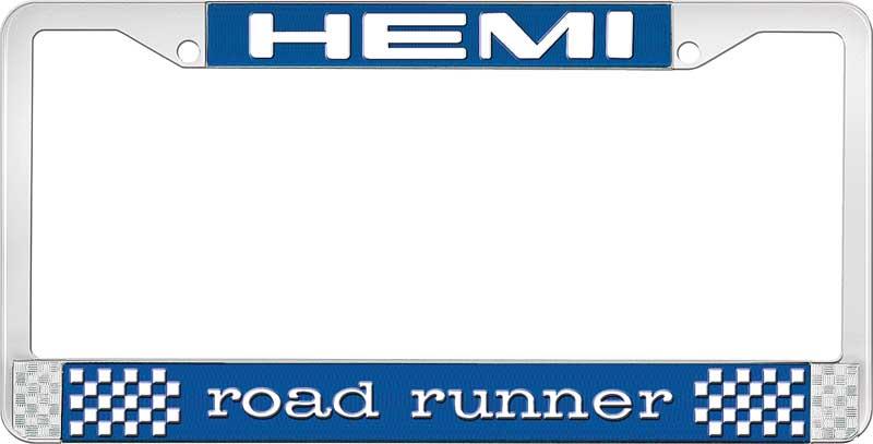 HEMI ROAD RUNNER LICENSE PLATE FRAME - BLUE