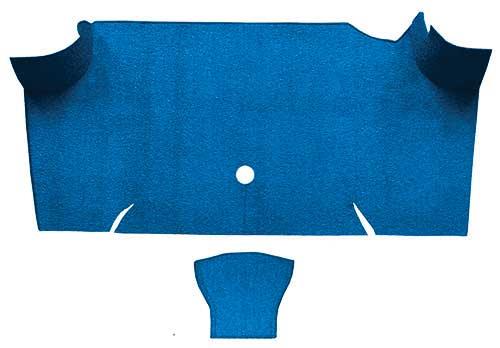 1967-68 Mustang Fastback Nylon Loop Carpet Trunk  Mat - Medium Blue