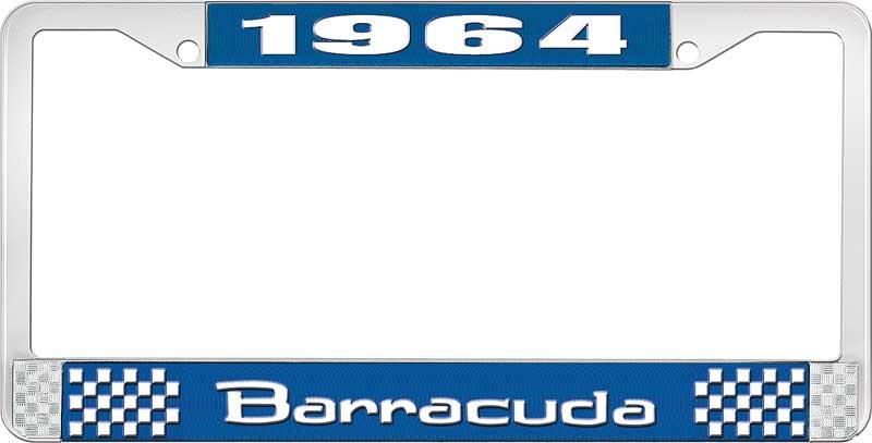 1964 BARRACUDA LICENSE PLATE FRAME - BLUE
