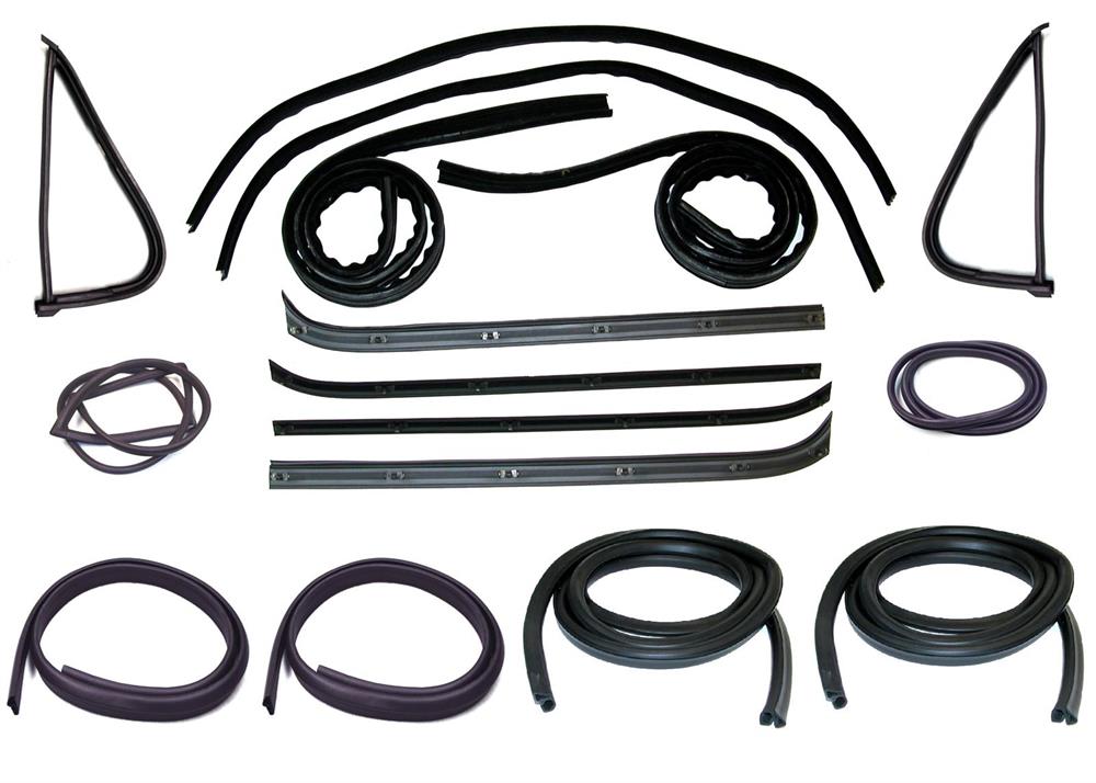 FC-KF1005-16 - Belt Weatherstrip--Window Channel--Door Seal Kit - Driver Side & Passenger Side _OP_w/ Chrome Strip_CP_