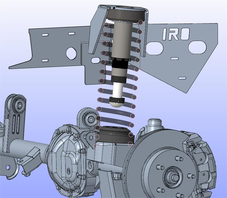 WJ Front Upper Coil Mount with Hydro Bump Mount