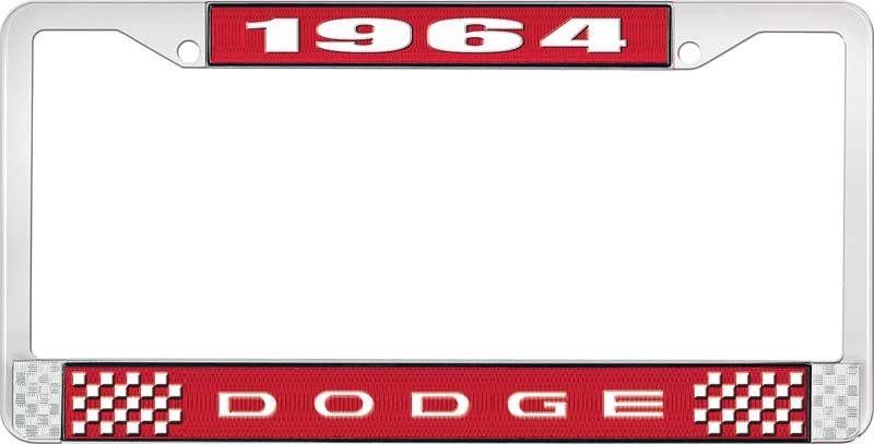 1964 DODGE LICENSE PLATE FRAME - RED