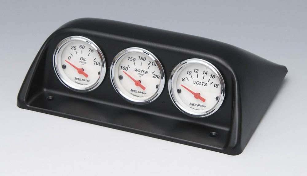 Gauge Pod Kit, w, White Face Gauges & Black Numbers, Orange Needles