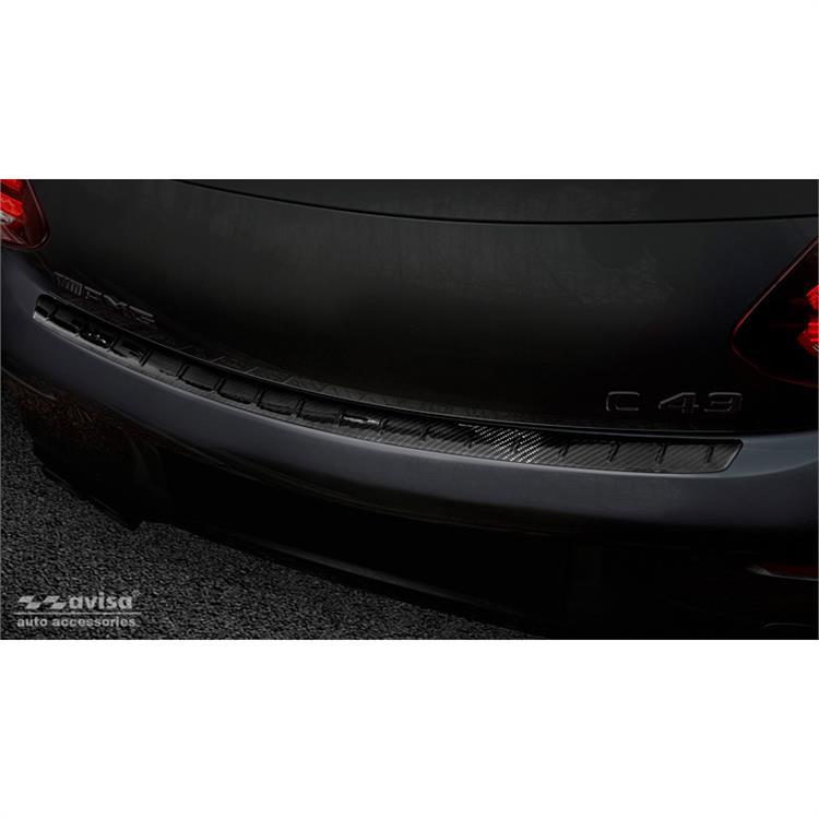 lastskydd, stötfångare bak, äkta kolfiber, för Mercedes C-Class Coupe (C205) AMG 2015- 'Ribs'