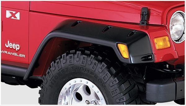 Fender Flares, Pocket Style, Front, Black, Dura-Flex Thermoplastic, Jeep, Pair
