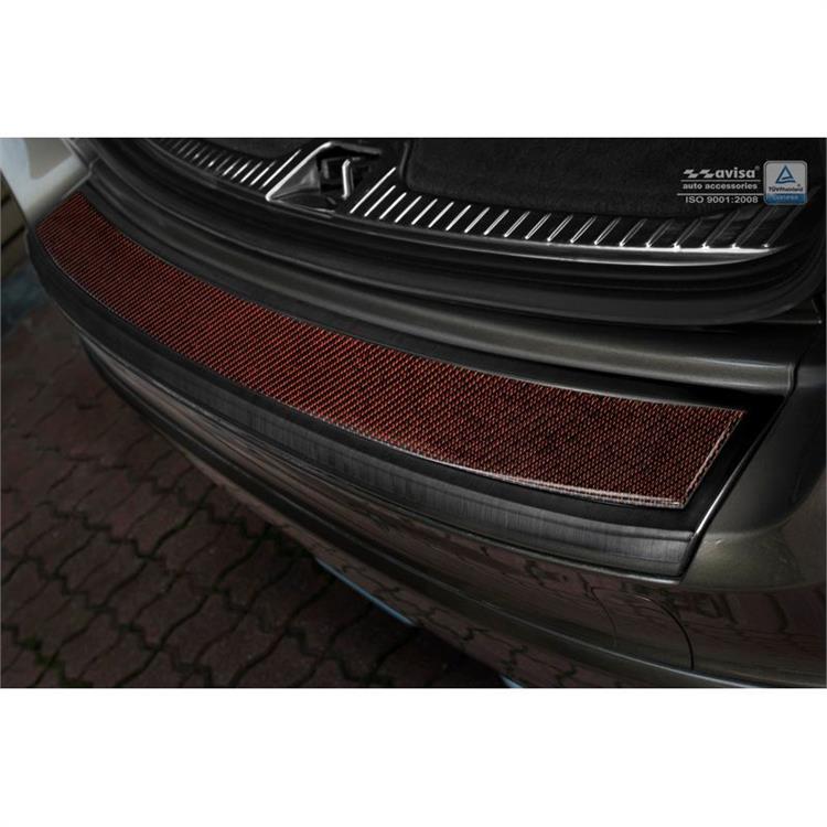 RVS Achterbumperprotector 'Deluxe' Volvo XC60 2013-2016 Zwart/Rood-Zwart Carbon