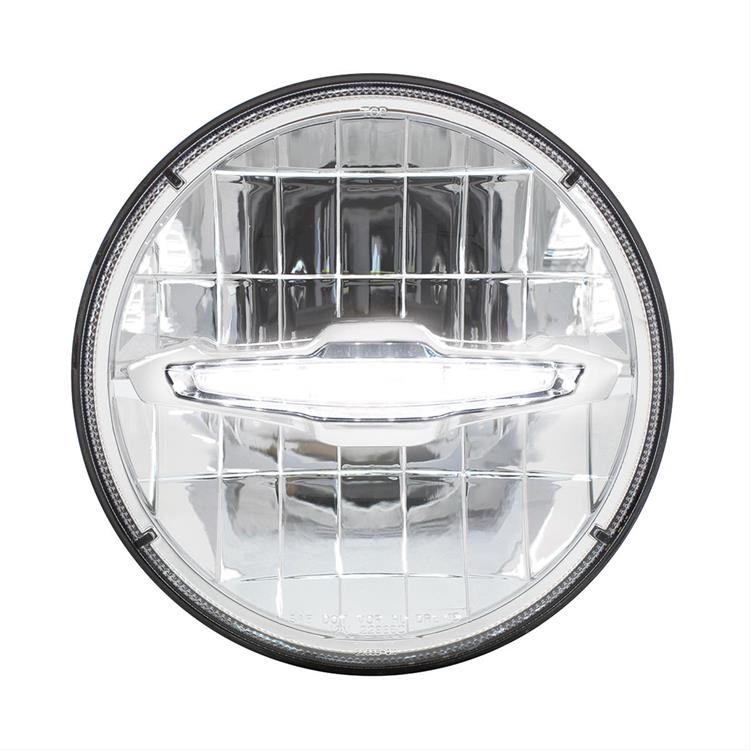 Headlight Assembly, 7 in. Diameter, Round, Clear Lens, Black Housing, LED, White