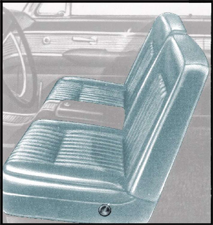 Front Bucket Seat Covers, Vinyl, Light Silver Blue Metallic #27, Trim Code 50