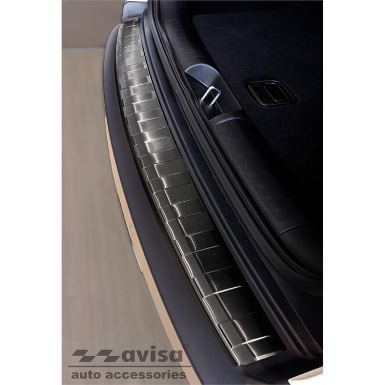 Black Stainless Steel Rear bumper protector suitable for Jeep Cherokee V FL 2018- 'Ribs'