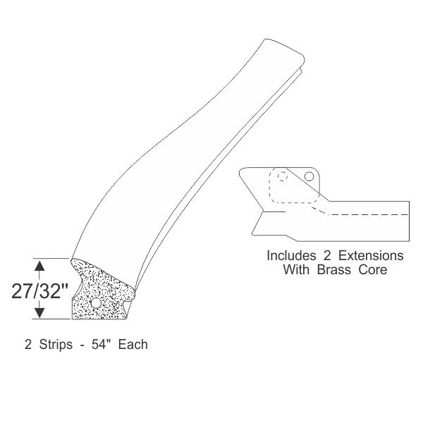 Hardtop roof rail weatherstrip