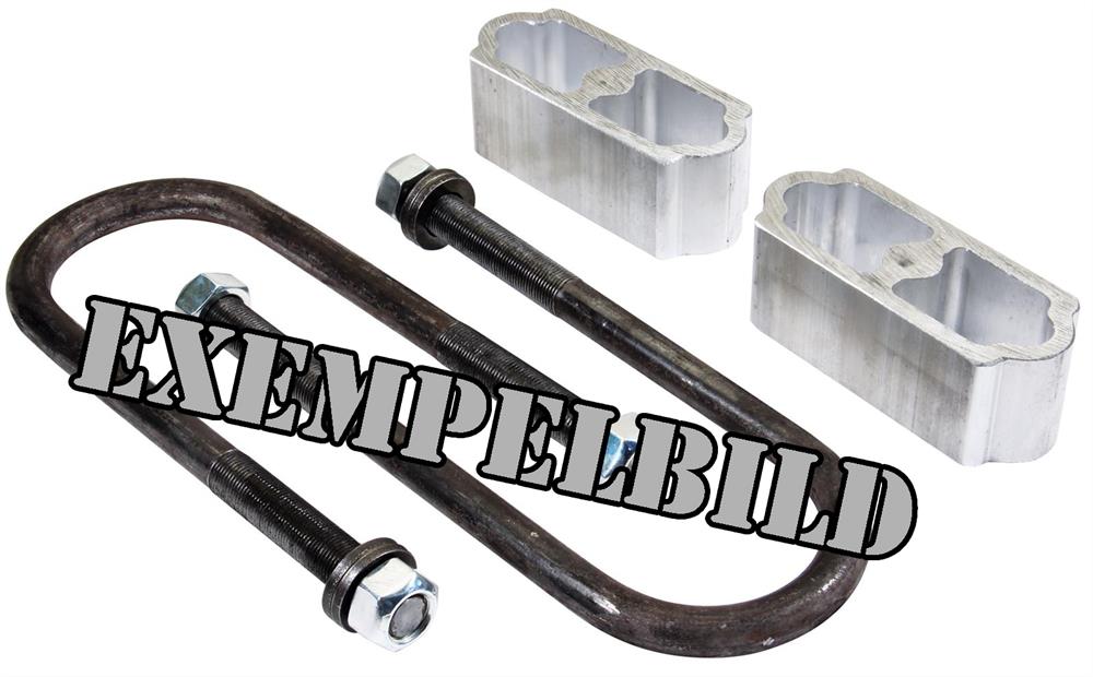 Lowering Blocks, Rear Axle Position, Aluminum, 2.00 in. Thick, U-bolts,