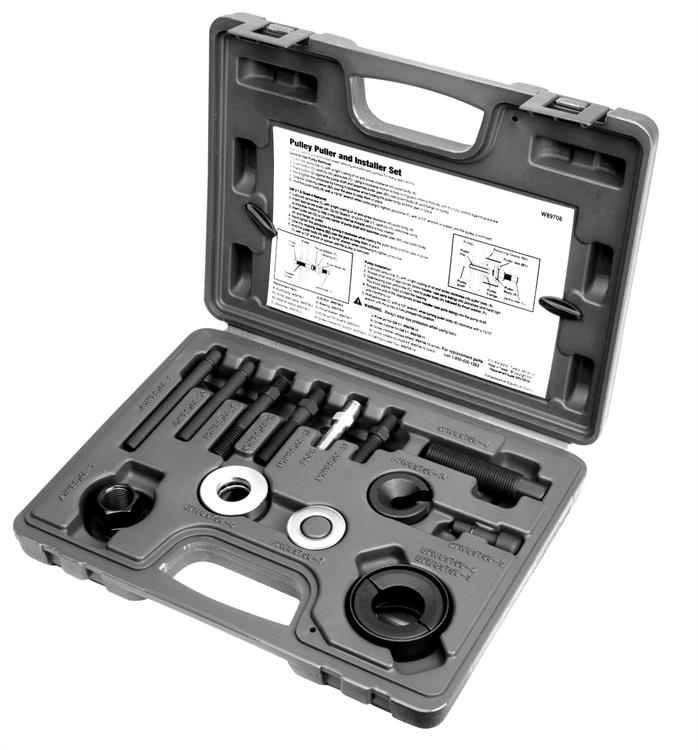 Pulley Removal/Installation Tools, Power Steering/Alternator Usage, Steel, Black Oxide, Kit