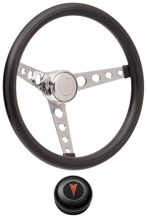 Steering Wheel Kit, 59-68 Pontiac, Classic Foam, Tall Cap, Arrowhead, Black