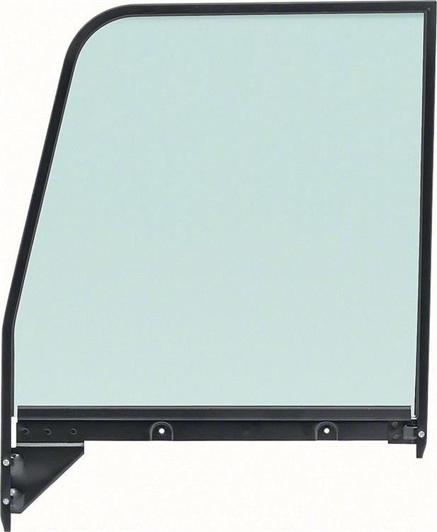 1955-59 GM TRUCK DOOR GLASS WITH BLACK FRAME-TINTED-LH