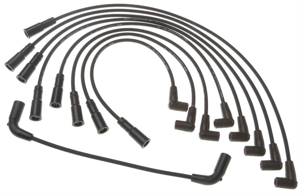 Spark Plug Wire Set, 7mm. Diameter, Spiral Core, Black
