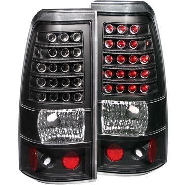 Taillight Assemblies, LED, Clear with Red Inserts Lens, Black Housing, Chevy, GMC, Set