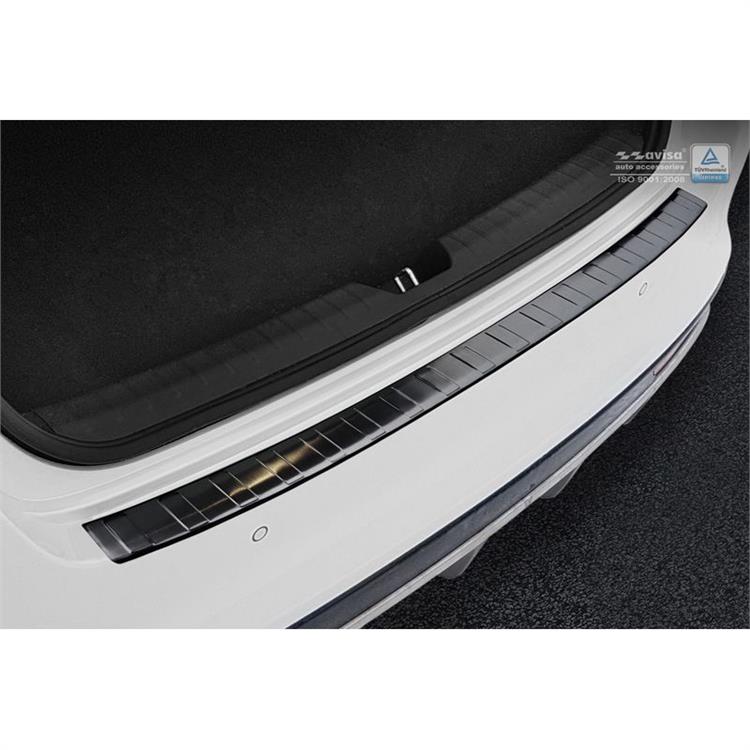 Zwart RVS Achterbumperprotector passend voor Kia Optima Sedan 2015- Ribs'