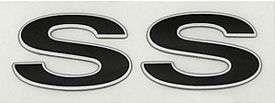 emblem bakpanel "SS", silver