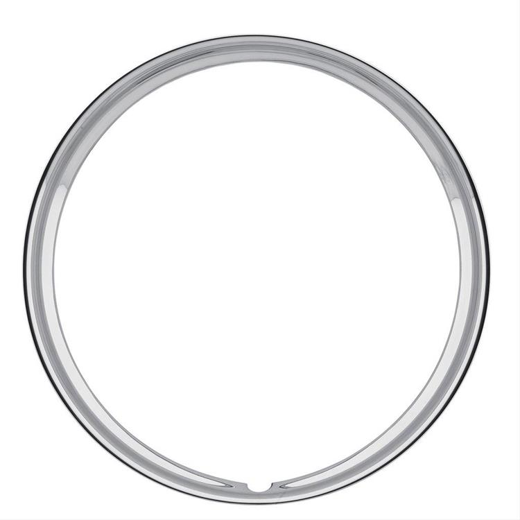 Wheel Trim Rings, Snap-on, Stainless Steel, Polished, 17" Diameter, 1.5" Wide Smooth Design
