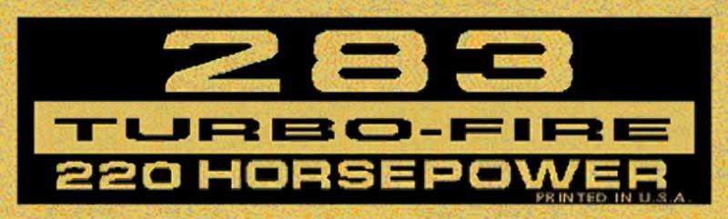 decal 283 TURBO FIRE 220-HP