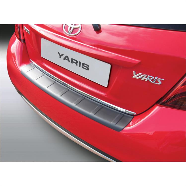 ABS Achterbumper beschermlijst Toyota Yaris 3/5 deurs 9/2014- 'Ribbed' Zwart