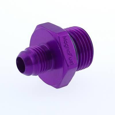 Fitting, Coupler, Straight, Male -12 AN to Male -8 AN O-Ring, Aluminum, Purple