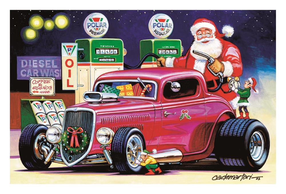 julkort, "Santa Self-Service Fill Up", 17,8x12cm