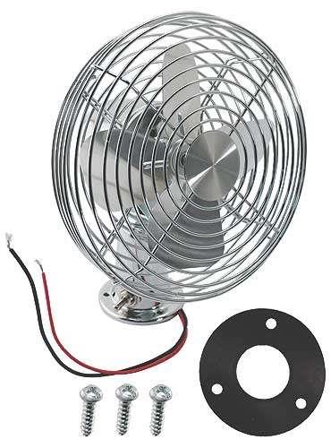 Electric Fan/ 6/ Chrome/ 12v/