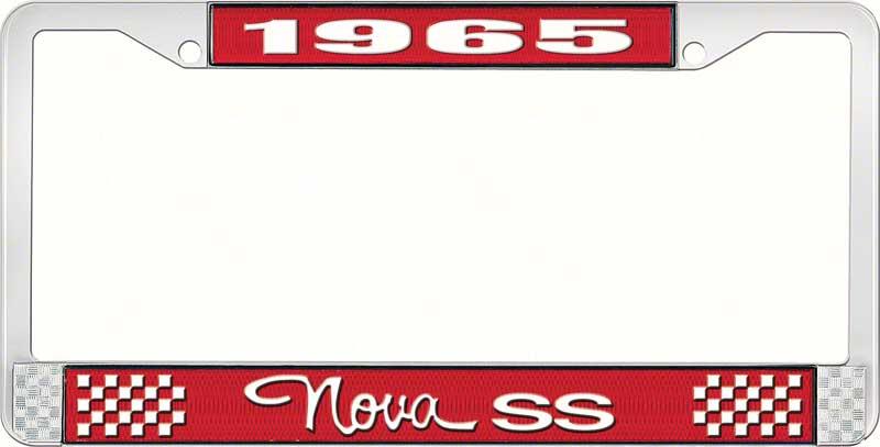 1965 NOVA SS LICENSE PLATE FRAME STYLE 3 RED