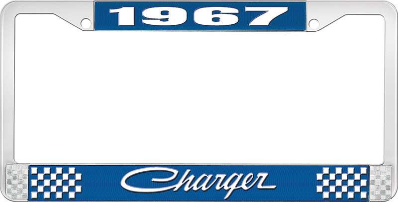 1967 CHARGER LICENSE PLATE FRAME - BLUE