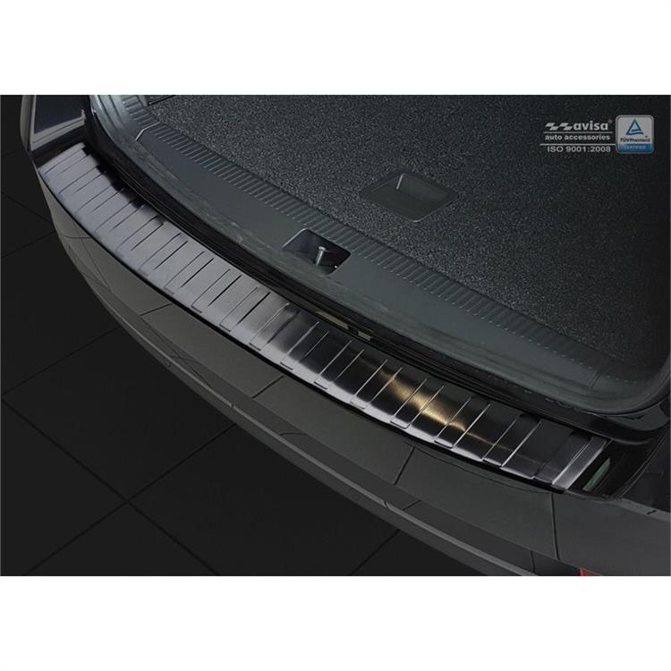 Zwart RVS Achterbumperprotector passend voor Skoda Octavia III Kombi Facelift 2017-2020 'Ribs'