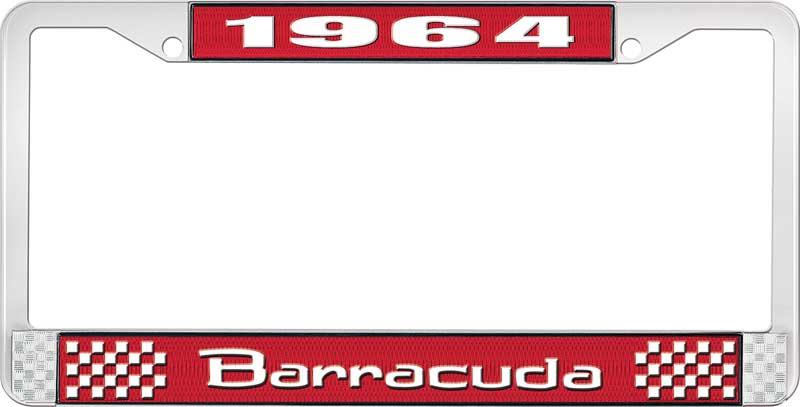 1964 BARRACUDA LICENSE PLATE FRAME - RED