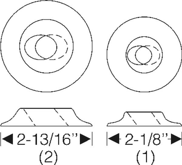 Grommets, s'wheel mount, 3 pc