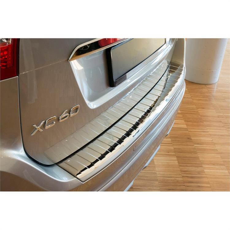 Chrome Stainless Steel Rear bumper protector suitable for Volvo XC60 2013-2016 'Ribs'