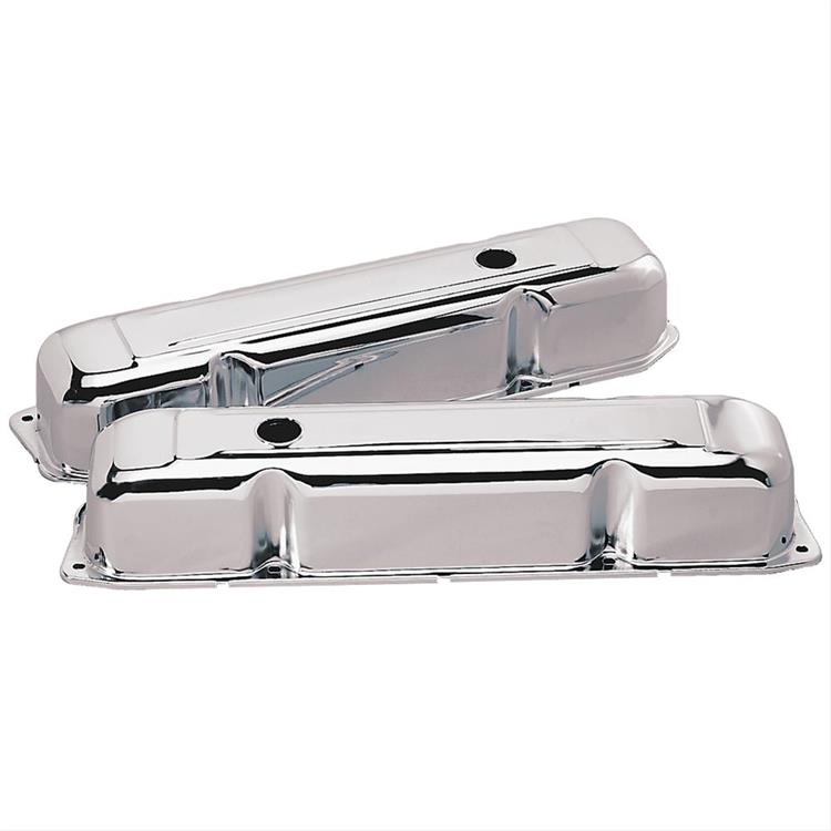 Valve Covers, Stock Height, Steel, Chrome