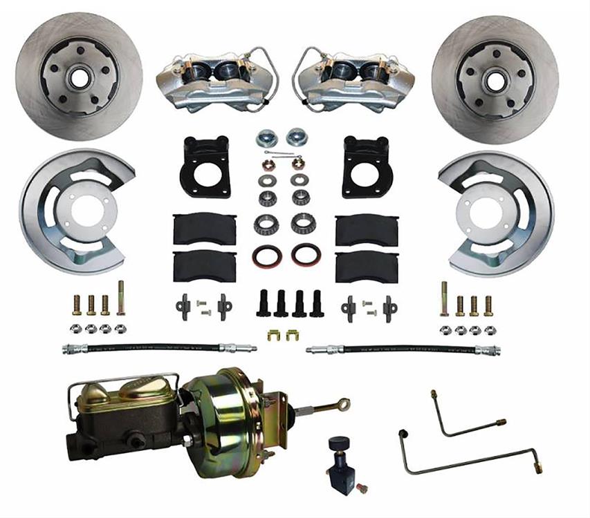 Disc Brakes, Conversion, Front, Power, Solid Surface Rotors, Calipers, Master Cylinder, Booster