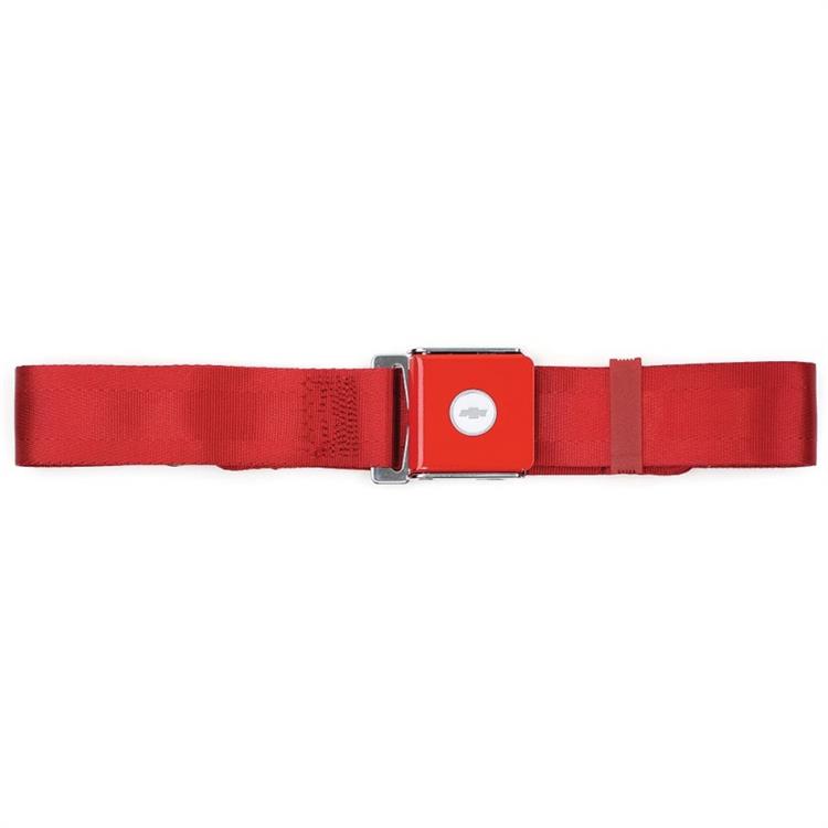 Seat Belt, Latch Style With Bowtie Logo, Front, Red