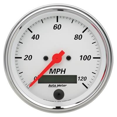 Speedometer 86mm 0-120mph Arctic White Electronic