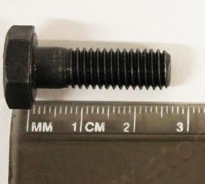 M8 x 25mm DIN933 Bolt with 14mm Hex Head. Made in Germany, Black Oxide Finish