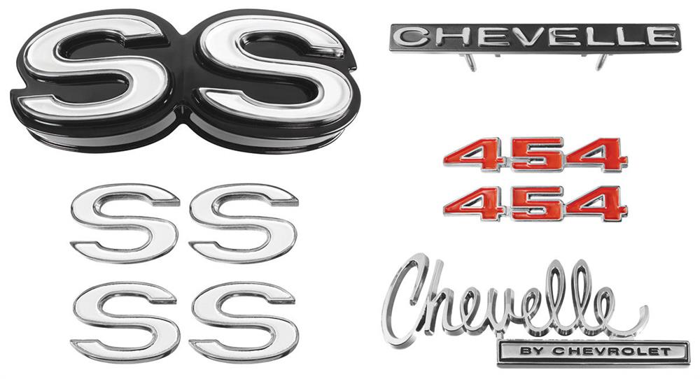 Emblem Kit, 1970 Chevelle Super Sport (SS) 454