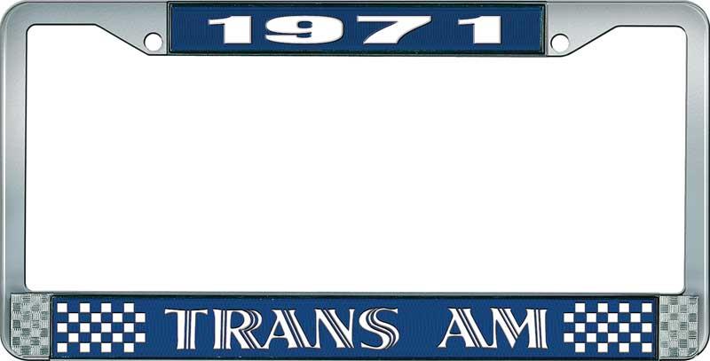 1971 TRANS AM LICENSE PLATE FRAME STYLE 1 BLUE