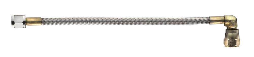 Brake Line, PTFE, Braided Stainless Steel, AN3 Female Straight/AN3 Female 90 deg, 32"