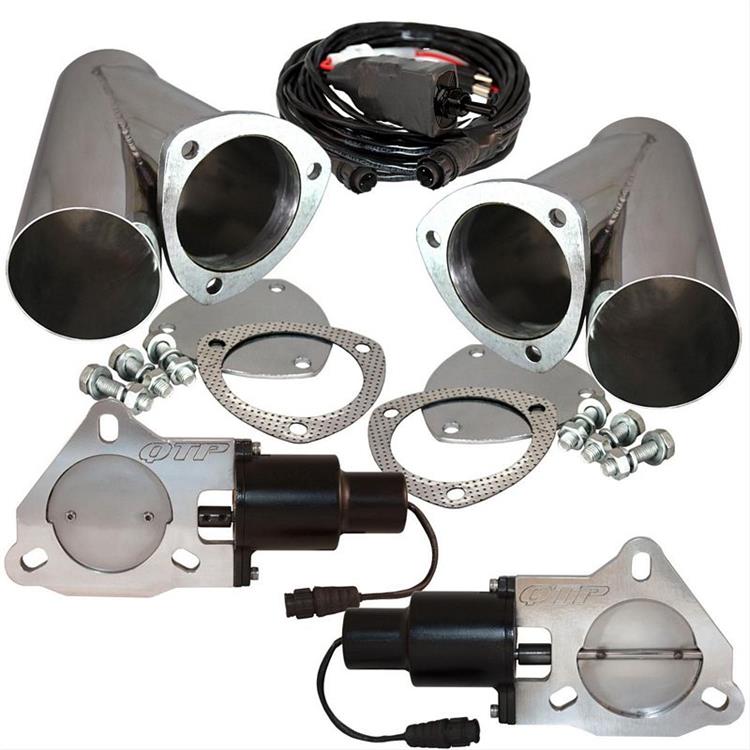 Exhaust Cutouts, Electric, Aluminum, Bolt-On, 3.5" Diameter, Kit