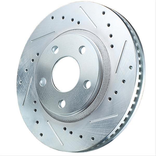 Brake Rotor, Iron, Zinc Plated, Drilled/Slotted, Buick, Chevy, Pontiac, Front, Pair