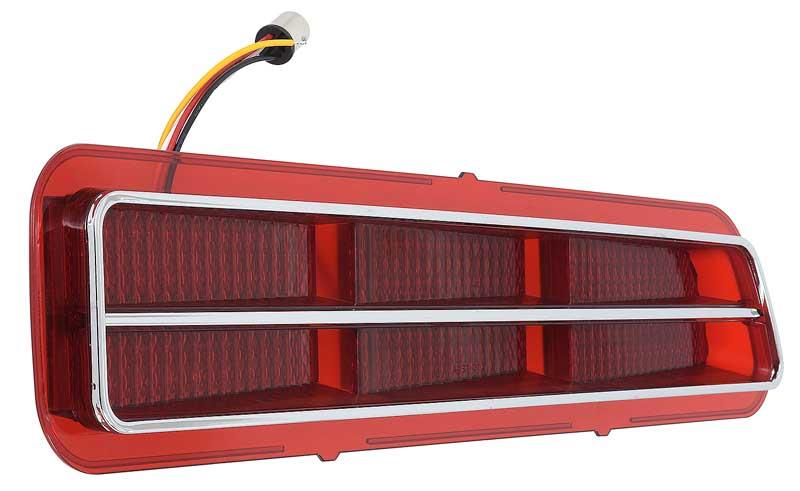 Taillight Assembly, Sequential, LED, Polycarbonate Red Lens, Polished Stainless Steel Trim Ring, Right